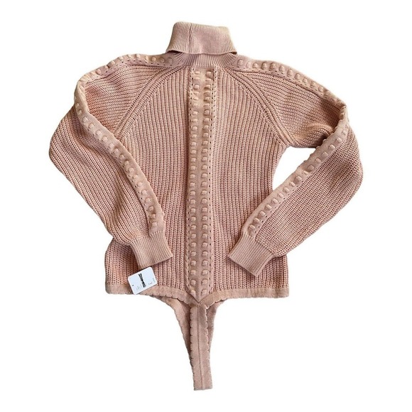 Only Hearts Revolve Bubble Gum Pink Turtleneck Knit Bodysuit in Tender Size L - Picture 11 of 15